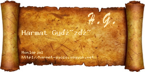 Harmat Győző névjegykártya